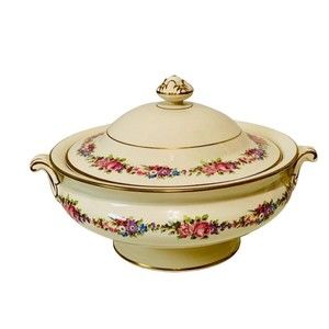 Simpsons England Ambassador Ware Imperial Rose Covered Serving Bowl-Hard To Find
